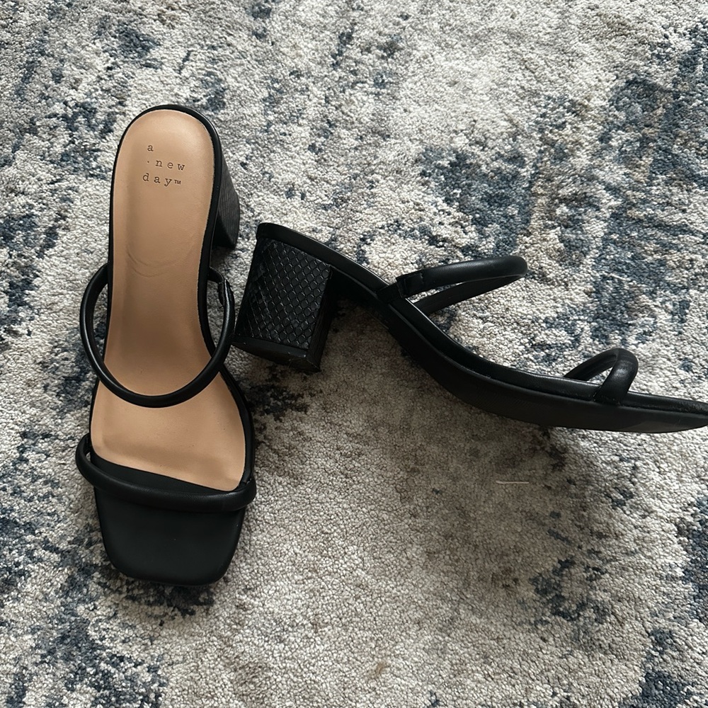 A New Day black, strappy sandals